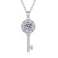 S925 Sterling Silver Moissanite Pendant Twilight Star Key Necklace-0-3