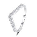 wholesale S925 Sterling Silver Zirconia Seven Princess Ring for Women, Small and Niche Stackable Row Ring,HW。-0-25