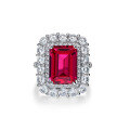 wholesale 925 Sterling Silver Shipei Jewelry New Luxury 10ct Ruby Ring Hand-Set 10*14 Geometric Elegant Women's Ring-0-5
