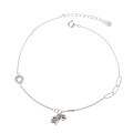 wholesale S925 Sterling Silver Bohemian Style Orchid Anklet with Floral Combination and Mixed Elements, Exuding a Fresh, Sweet, and Ethereal Charm-0-4