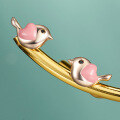wholesale 925 Sterling Silver Original Cute and Adorable Small Bird Earrings Niche Design Small Fresh Cartoon Cold Enamel Ear Wholesale-0-3