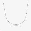 wholesale 925 Sterling Silver Plain Chain Necklace Bean Bead Choker Ins Light Luxury High-End Cross-Border European and American Jewelry Women-0-8