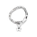 wholesale S925 Sterling Silver Retro Creative Style Cute Bear Pendant Elastic Design Ring Versatile Accessory for Women-0-4
