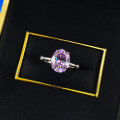 wholesale S925 Silver New 8*10 Lavender Purple Zircon Bamboo Ring, Minimalist European Style Ring Band-0-3