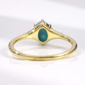 wholesale Vintage elegant synthetic turquoise ring for women in gold, high-quality S925 sterling silver inlaid with gemstone-0-2