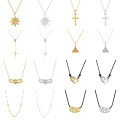 wholesale 925 Sterling Silver Y-Shaped Cross Pendant Lock Necklace for Women, Hot-Selling-0-0