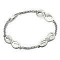 wholesale Metal material fashion women's bracelet with three infinity engravings, personalized, trendy, and uniquely designed, popular in Europe and America-0-4