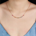 wholesale S925 silver necklace, cross-border hot-selling ultra-sparkly colored zirconia,INS-0-3