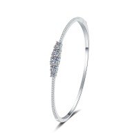 Sterling Silver 1.3ct Moissanite Micro-Paved Bracelet, Wholesale, Simple & Versatile-High carbon stone  925 silver