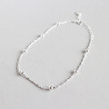 wholesale S925 Sterling Silver Minimalist Barrel Bead Ankle Chain Foot Jewelry for Women Students Korean Version-0-0