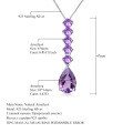 wholesale S925 Silver Inlaid Natural Gemstone Necklace Pendant with Luxurious High-End Natural Amethyst-0-5