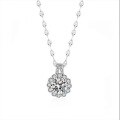 wholesale S925 Sterling Silver Super Sparkling One Carat Star Shining Zircon Sunflower Necklace for Women, Elegant and High-End Design Sense Luxury-0-4