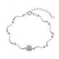 925 Silver Moissanite Snowflake Wave Asymmetric Women's Bracelet-0-3