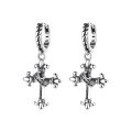 wholesale S925 Silver Crown Cross Earrings for Women, Small Hook, Niche Design, Korean and Japanese Style, High-End Versatile-0-4