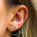 wholesale S925 Sterling Silver Petal Crystal Flower Stud Earrings With Rhinestones-0-2