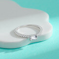wholesale S925 Sterling Silver Cross-Border 4*6 Emerald-Cut Moissanite Ring, Petite and Exquisite Women's Ring, Fashionably Versatile-0-2