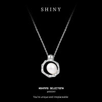 Sterling Silver Natural Freshwater Pearl Necklace, Minimalist Design-S925 sterling silver + freshwater pearl  925 silver
