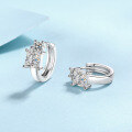 wholesale S925 Sterling Silver Moissanite Ear Clips Square Sugar Earrings for Women, Elegant Design Hoop Earrings, Internet-Famous Ear Cuffs Wholesale-0-1