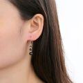 wholesale S925 Sterling Silver Inlaid with Garnet Natural Crystal Topaz Earrings, New Summer High-End Style-0-2
