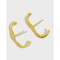 wholesale S925 Sterling Silver Korean Minimalist Small Mobius Twist C-shaped Ear Studs Ear Clips Elegant Earrings-0-0