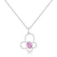 wholesale S925 Sterling Silver New Butterfly Necklace with Natural Black Garnet and Pink Topaz Pendant Sweet Gift-Natural pink topaz necklace