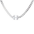 wholesale 925 Sterling Silver Retro Minimalist Letter H Necklace, Hip-Hop Trendy Niche Design Collarbone Chain-0-4