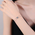 S925 Silver Double-Layer 1ct Moissanite Four-Prong Bracelet for Women-0-2