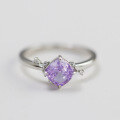 wholesale Wholesale from the source manufacturer of jewelry - Sterling silver daily wear, small and niche, versatile lavender purple icy white zircon ring-0-1
