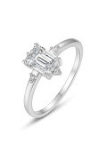 wholesale S925 Sterling Silver Rectangle Moissanite Couple Rings, Niche Design, Ready to Ship, Exquisite-0-7