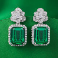 wholesale S925 sterling silver new jewelry European and American luxury-set 8*10 nano green earrings cross-border AliExpress style-0-5
