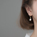 wholesale S925 silver Korean-style Baroque pearl elegant ear clasp, minimalist and unique irregular women's earrings G8320-0-2