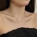 wholesale S925 Sterling Silver Advanced Sense Exquisite Luxury Round Zircon Inlaid V-Shape Design Fashion Versatile Choker Necklace for Women-0-3