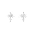 wholesale S925 Sterling Silver Rhombus Cross Earrings For Women, Full Of Drilled Zirconia, Fashionable And Unique Small Design-0-4