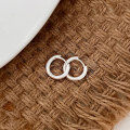wholesale S925 Sterling Silver Brushed Round Ear Clasps, Minimalist Niche Design, Temperament Earrings for Women M04055-0-1
