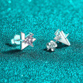 S925 Sterling Silver Moissanite Geometric Triangle Earrings for Women-0-1
