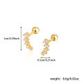 wholesale 925 Sterling Silver Cross-Border Hot-Sale Full Diamond Screw Ear Cartilage Studs Without Earplugs, Fresh and Sweet INS Zircon Earrings-0-5