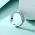 wholesale 925 Sterling Silver Row of Zirconia Rings for Women, Small and Exquisite High-End Full Diamond Wedding Band-0-4
