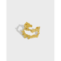 wholesale S925 Sterling Silver Korean Version Ins Small and Unique Design Irregular Wave Texture Ear Clip for Women Without Ear Piercings-Silver [single] 925 silver