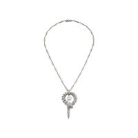 wholesale Metal material: 925 silver gold-plated Pendant chain with high-carbon diamond, Muzo green gemstone, advanced jewelry for banquet, women's necklace-White G color 925 silver