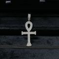 wholesale 925 Sterling Silver Cross Pendant with D Color Moissanite VVS1, Full Stone Embedded European and American Hip Hop Style Moissanite Necklace Wholesale-0-3