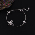 Sterling Silver Pearl Bead Cubic Zirconia Bracelet, 2025 New Women's Gift-0-15