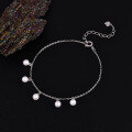 Sterling Silver Pearl Bead Cubic Zirconia Bracelet, 2025 New Women's Gift-0-13