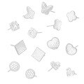 wholesale S925 Sterling Silver Honeycomb Floral Stud Earrings for Women, Minimalist Ins Geometric Square Heart Butterfly Earrings-0-1