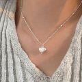 wholesale S925 Sterling Silver Summer New Love Heart Necklace Women Light Luxury Elegant Advanced Sense Heart-shaped Collarbone Chain-0-4