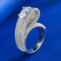 wholesale S925 Silver High-Carbon Diamond 6*8 Oval Ring for Women, Creative, Bold, ExaggeratedLuxury Design-0-2