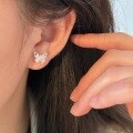 wholesale S925 sterling silver stone-inlaid butterfly earrings for women, new Korean-style fashion minimalist earrings-0-2