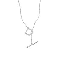 wholesale S925 Sterling Silver 601 Korean Version Ins Minimalist Niche Design Versatile OT Buckle Chain Textured Collarbone Necklace for Women-Silver 925 silver