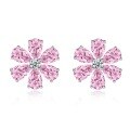 wholesale S925 Sterling Silver 5A Zircon High-Carbon Diamond Floral Ear Studs Full Drill Wholesale European & American Style Earrings-0-9
