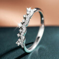 S925 Sterling Silver Hip-hop Crown Ring with Moissanite for Women-0-2