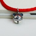 wholesale 925 Sterling Silver Retro Zodiac Year Small Tiger Head Bell Pendant Handwoven Red Cord Bracelet Pendant DIY Accessory-0-5